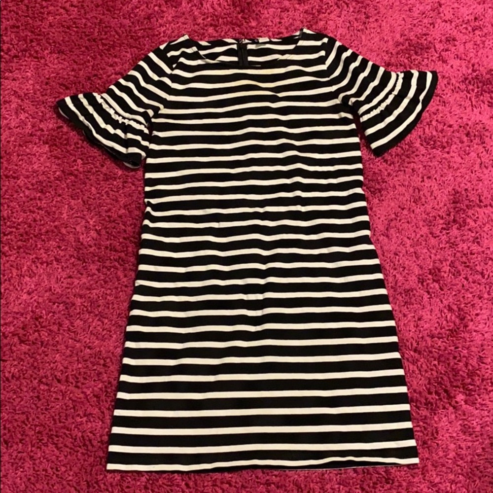 J. Crew Striped flutter sleeve dress - NWOT